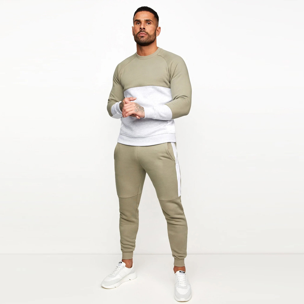 minefield-crew tracksuit-pale olive-snow-marl- (1)
